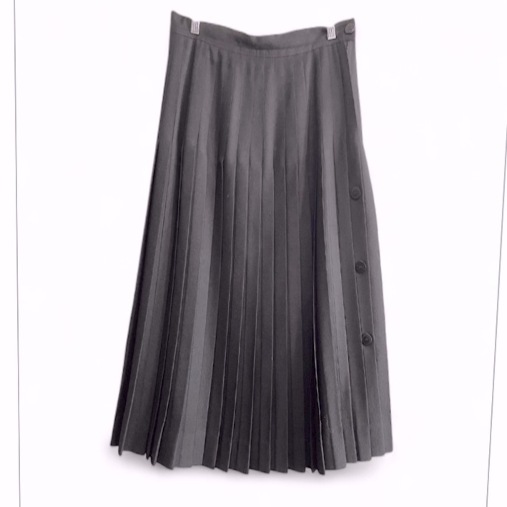 Mr. Jax Pure Virgin Wool Made in Canada Black Pleated Skirt Size 12